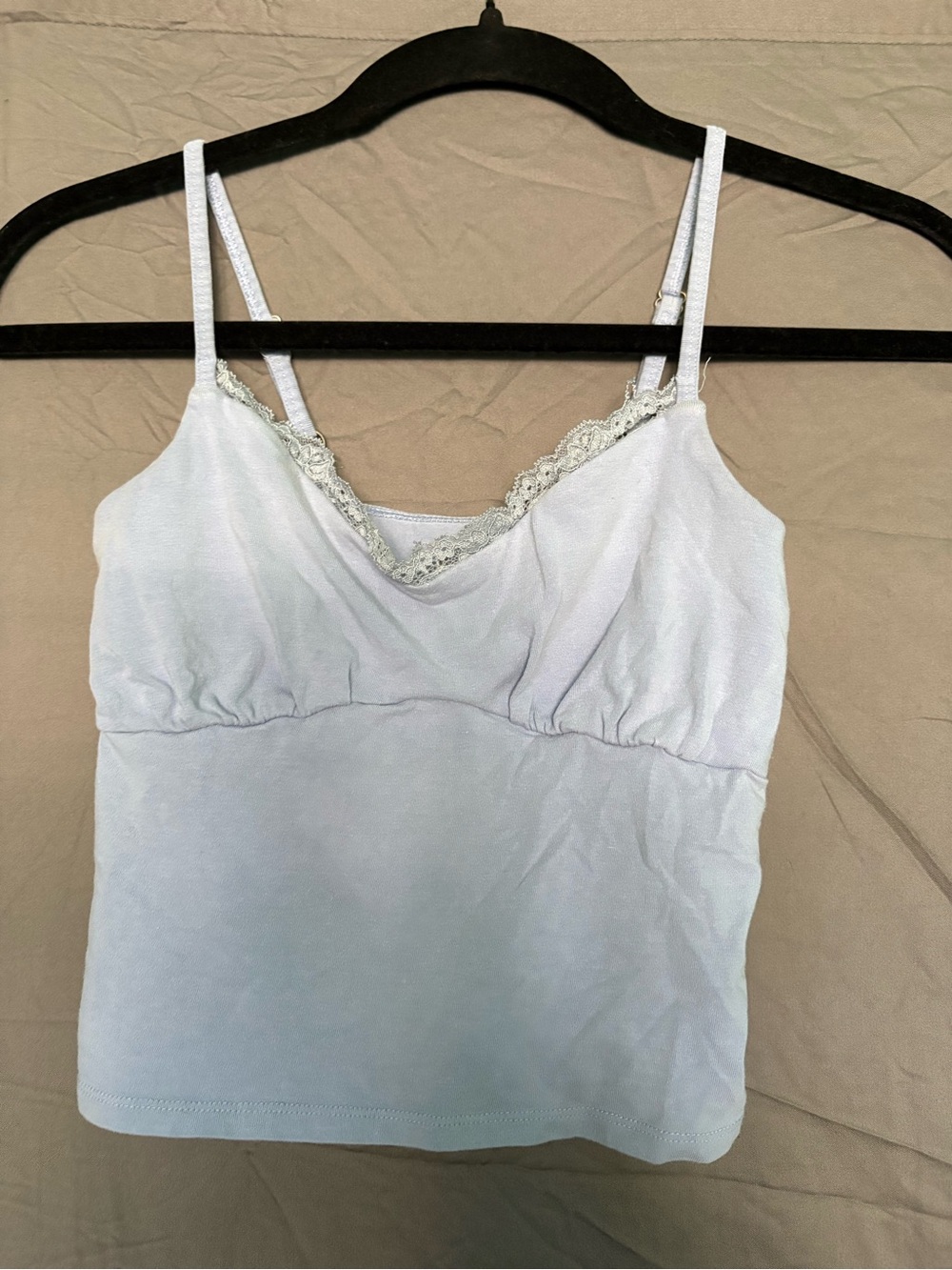 Hollister Light Lace-Trim Camisole - Light Blue